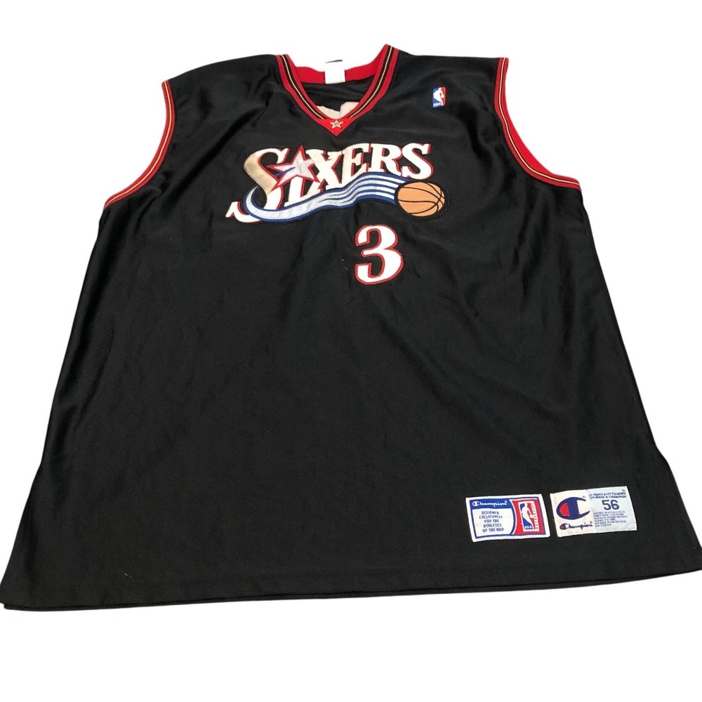 Vintage Champion Philadelphia 76ers Sixers Allen Iverson Jersey 90s Mens 56 XXL